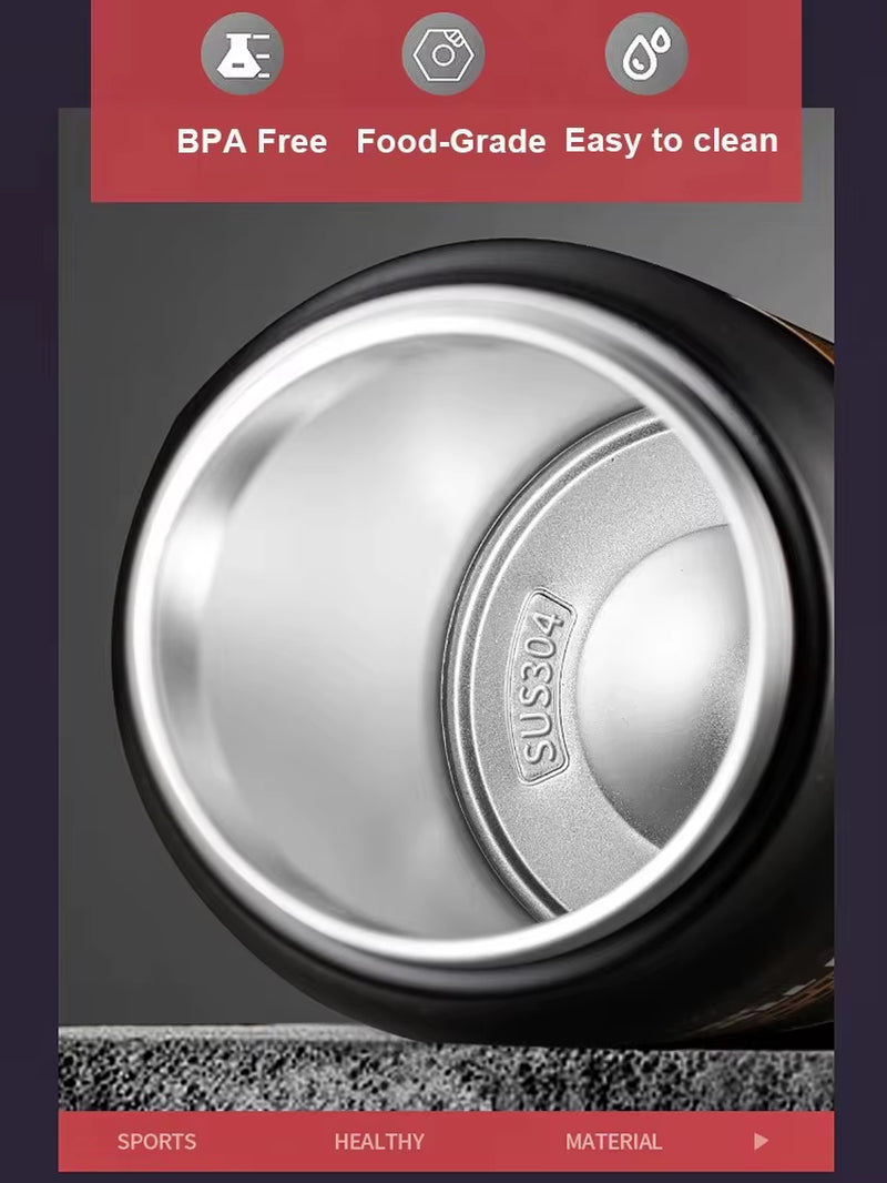 304 Outdoor Thermos Portable Stainless Steel Thermal Mug Tumbler Vacuum Flasks Cold and Hot Sports Water Bottle with Straw