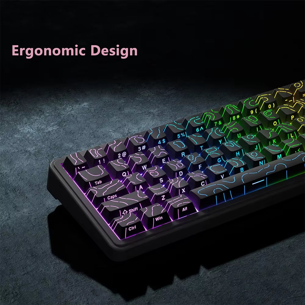 Elevate Your Gaming Experience with the New Topographic 4.0 Keycap Set - 98 PBT Cherry Profile Side Print Backlit for MX Mechanical Keyboards