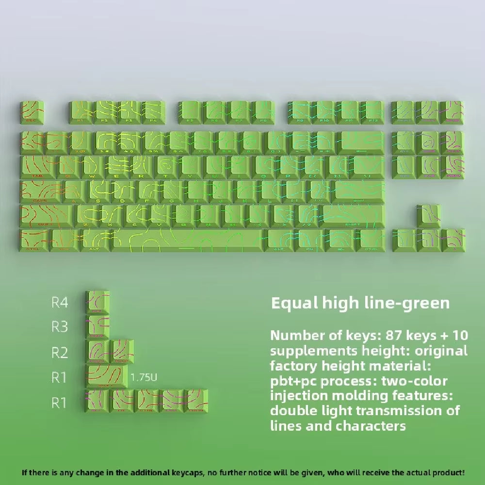 Elevate Your Gaming Experience with the New Topographic 4.0 Keycap Set - 98 PBT Cherry Profile Side Print Backlit for MX Mechanical Keyboards