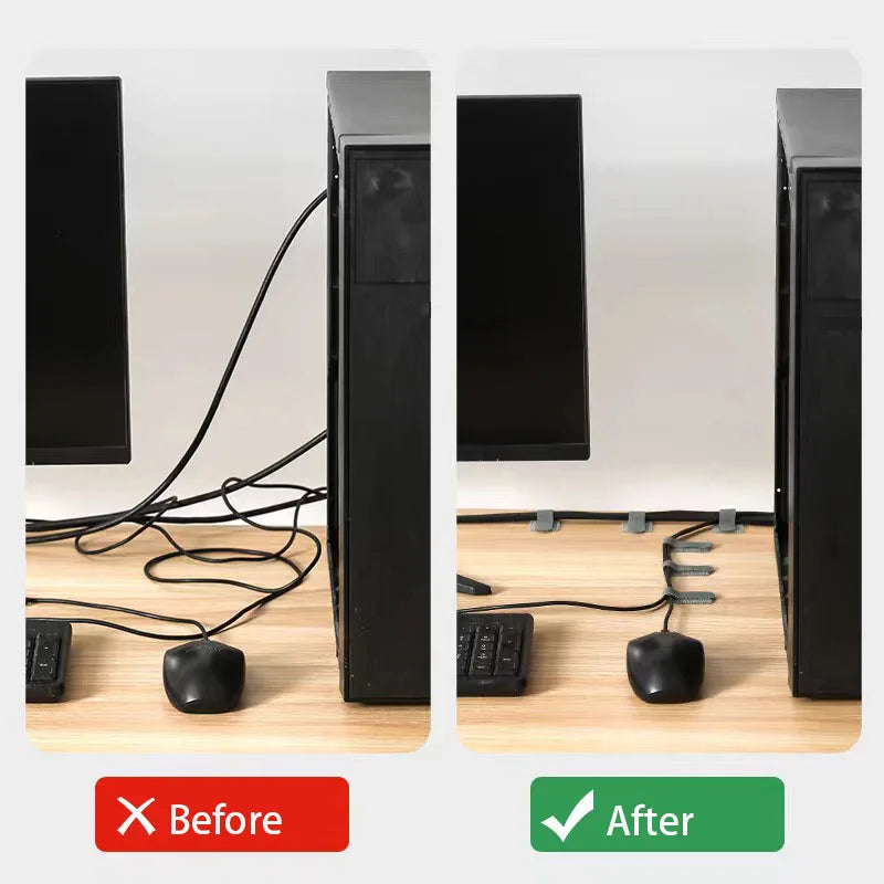 Reusable Cable Organizer Straps – Self-Adhesive, Adjustable Cord Ties for Desk & Wire Management