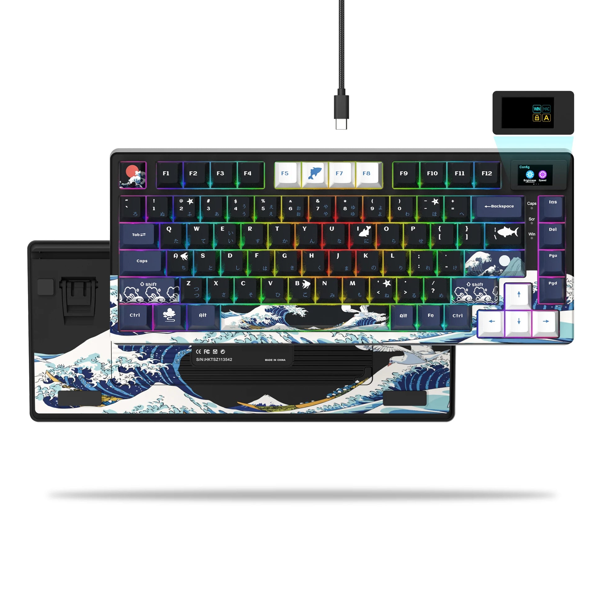 Experience Ultimate Gaming Precision with Our Wired Mechanical Gaming Keyboard Featuring OLED Display and Multicolor RGB Backlighting