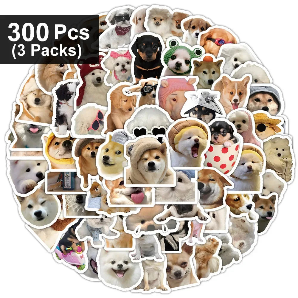 Funny Dog Stickers – Cute Cartoon Decals for Toys, Gadgets, Bikes & More (10/100/1000 Pcs)