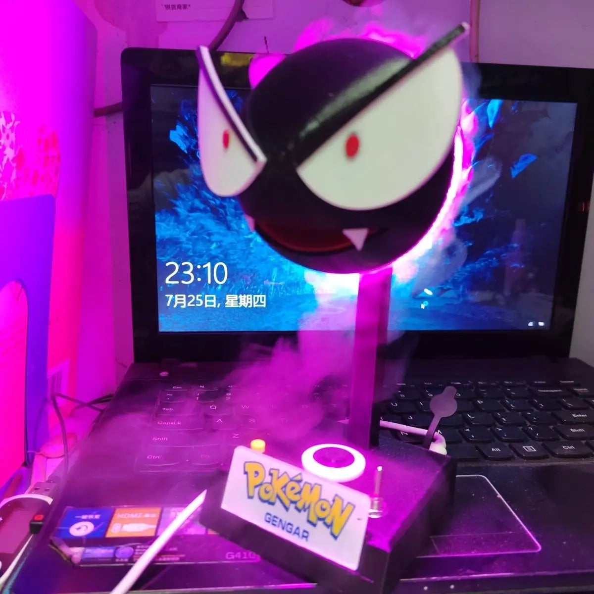 Pokemon Gengar Humidifier Anime Gengar Nightlight Air Purifier Ambient Lighting Cute Led Lamp Room Decoration Kid Christmas Gift