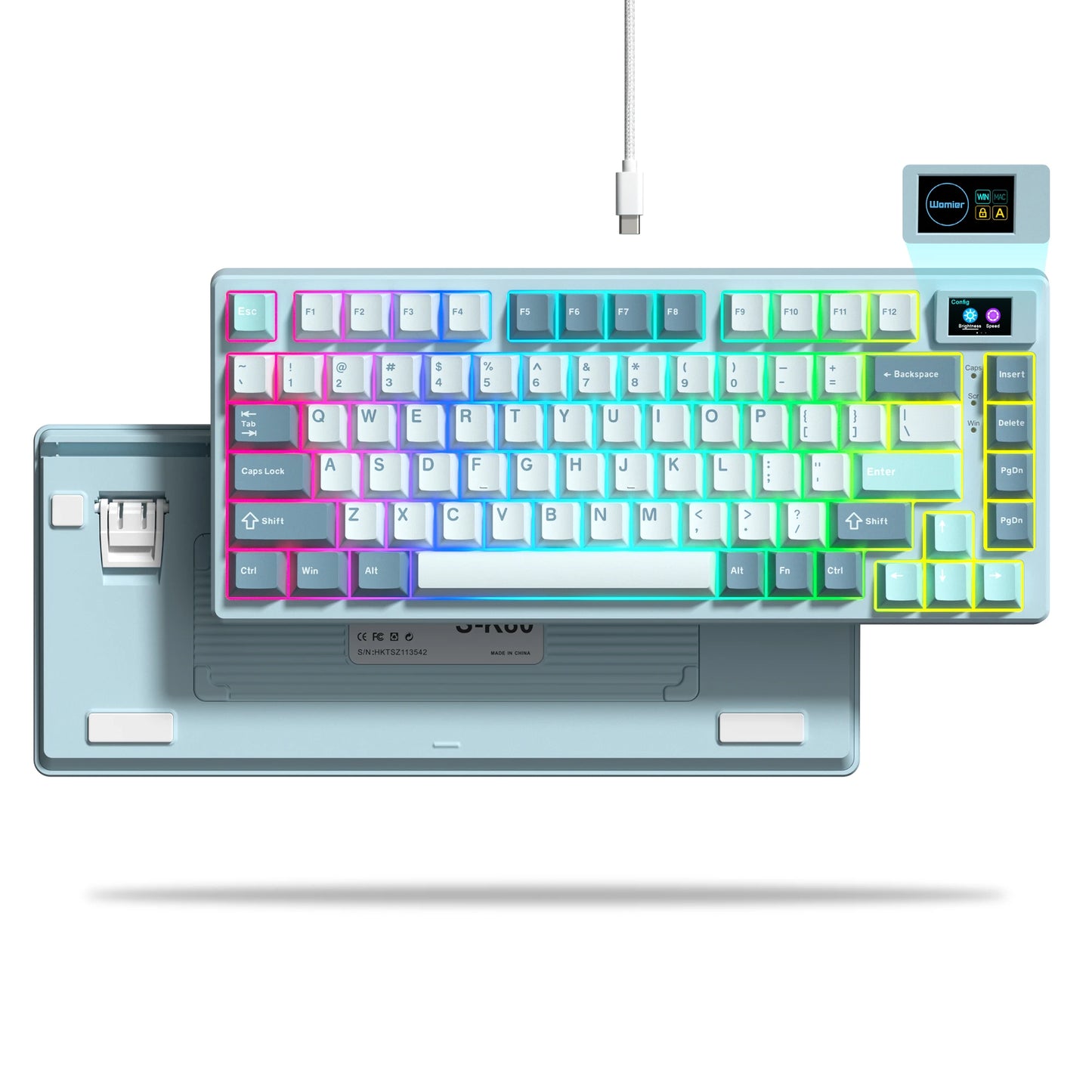 Experience Ultimate Gaming Precision with Our Wired Mechanical Gaming Keyboard Featuring OLED Display and Multicolor RGB Backlighting