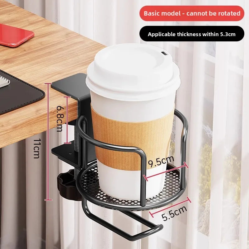 Desk Cup Holder – Universal Adjustable Arm Clamp Stand for Coffee Mugs & Water Bottles