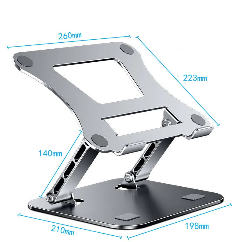 Adjustable Aluminum Laptop & Tablet Stand – Portable Folding Cooling Support for Up to 17” Devices