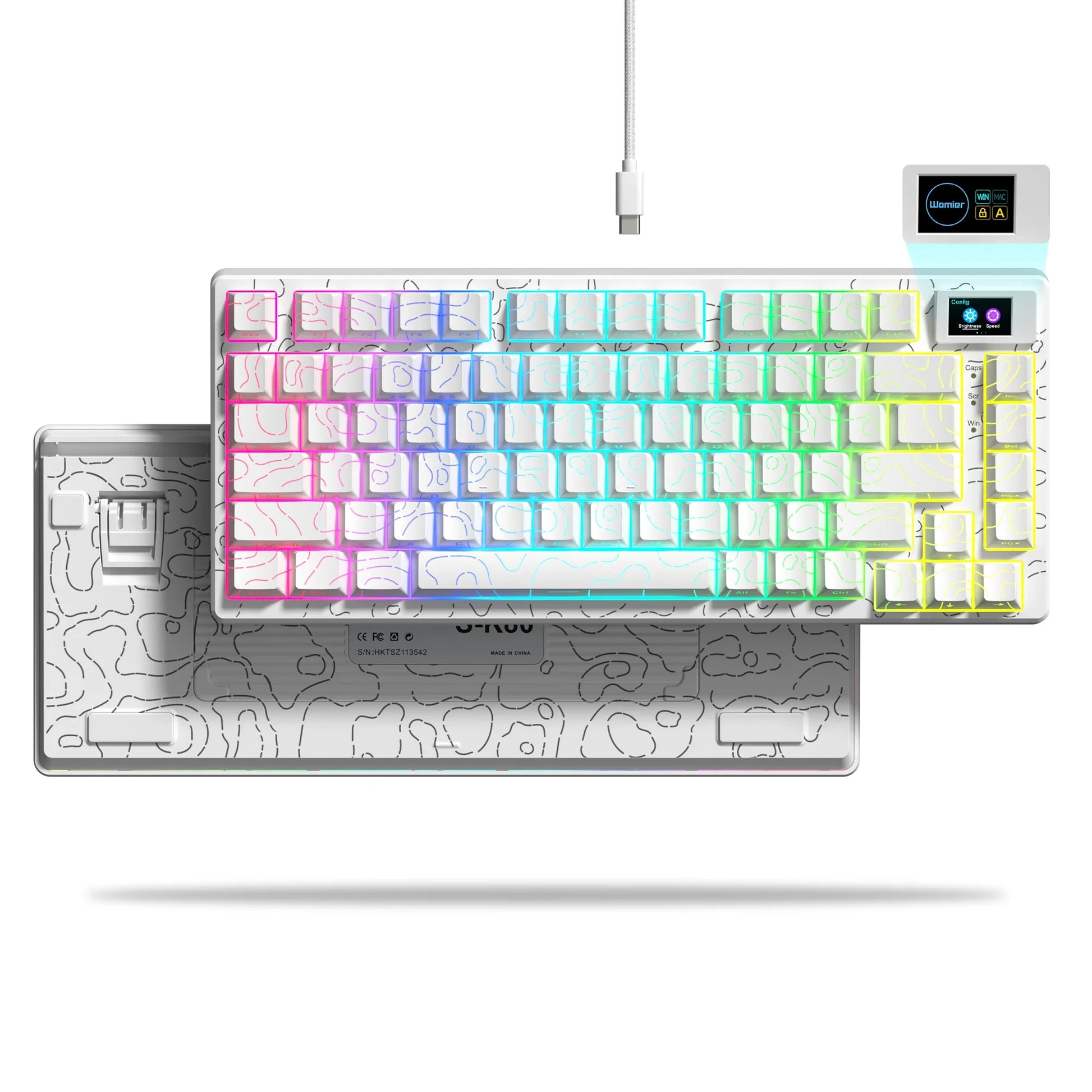 Experience Ultimate Gaming Precision with Our Wired Mechanical Gaming Keyboard Featuring OLED Display and Multicolor RGB Backlighting