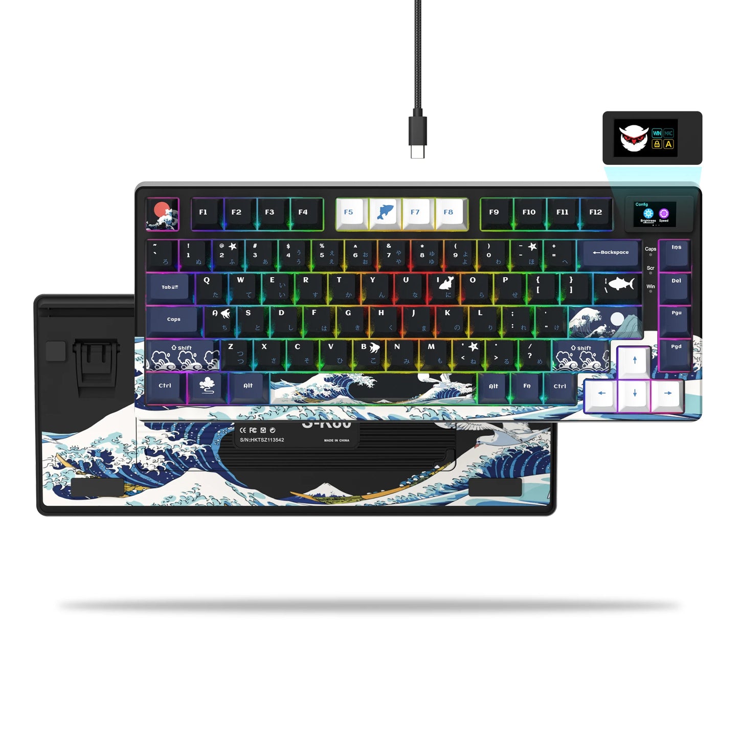 Experience Ultimate Gaming Precision with Our Wired Mechanical Gaming Keyboard Featuring OLED Display and Multicolor RGB Backlighting