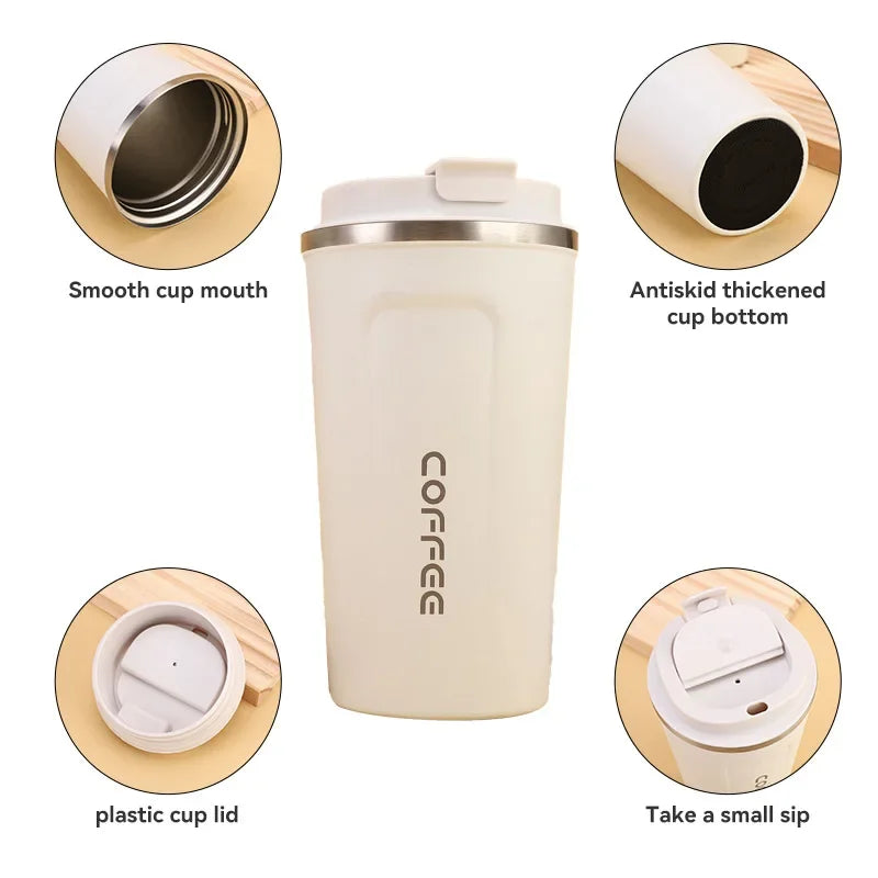 Stainless Steel Coffee Mug Vacuum Insulated Tumbler – 380ml / 510ml Thermal Cup for Hot & Cold Drinks