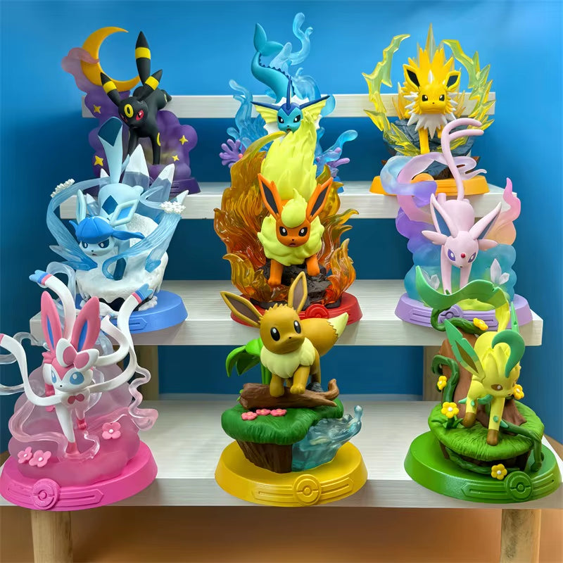 9 Bags Monster Blind Box PVC Action Doll Adventure Eevee Sylveston Umbreon Surprise Toy Collection Gift for Kids