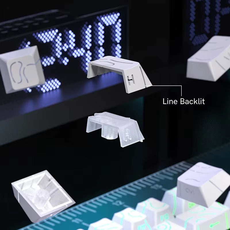 Elevate Your Gaming Experience with the New Topographic 4.0 Keycap Set - 98 PBT Cherry Profile Side Print Backlit for MX Mechanical Keyboards